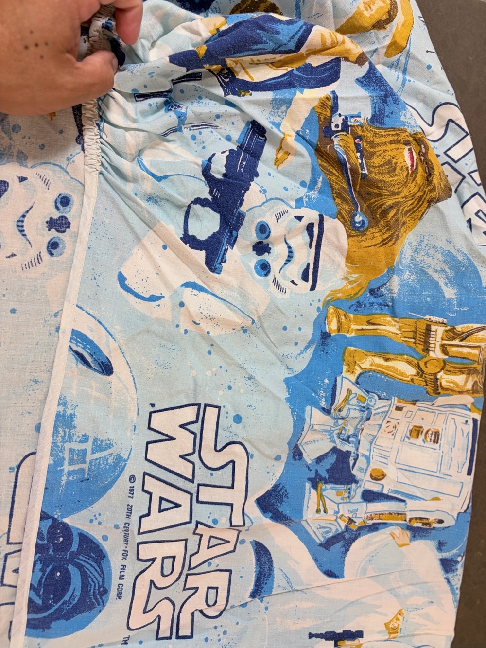 Star Wars vintage fitted bed sheet Blue/White